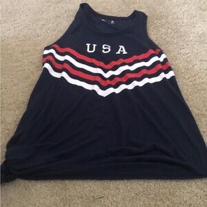 Xersion Blue and Red Relaxed Tank Top - USA